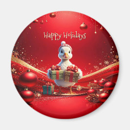 Imán Cute Duck Christmas Holiday Magnet