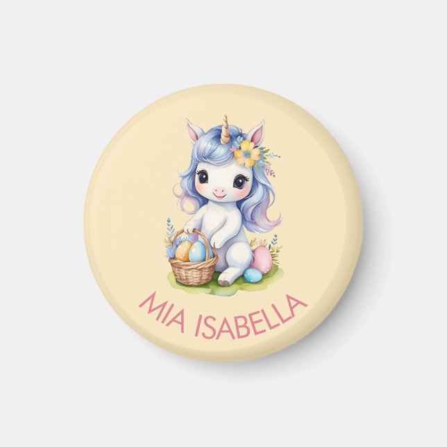 Imán Cute Easter Unicorn Personalizable Magnet (Frente)