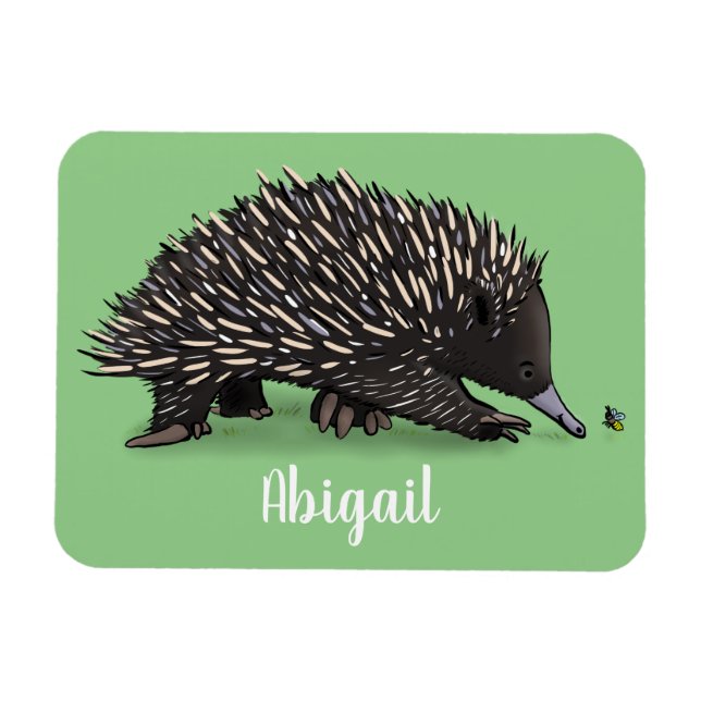 Imán Cute echidna con ilustracion de personalizado de a (Horizontal)