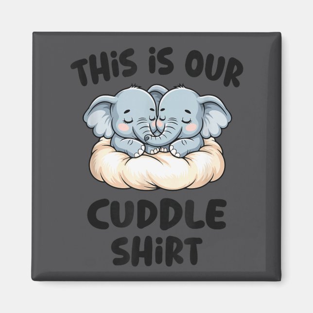 Imán Cute Elephant Couple This Is Our Cuddle  (Frente)