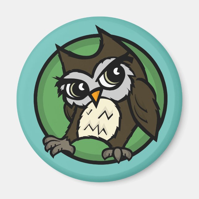 IMÁN CUTE ESTILO PERSONALIZADO OWL ROUND MAGNET (Frente)