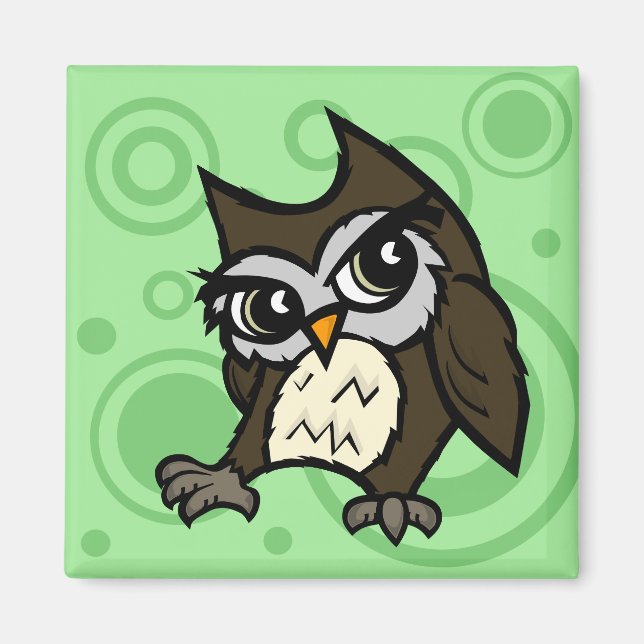 IMÁN CUTE ESTILO PERSONALIZADO OWL SQUARE MAGNET (Frente)