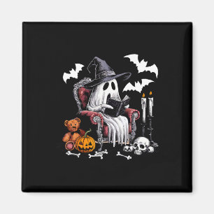 Imán Cute Fantasma Libros Halloween Maestra Fantasma Le