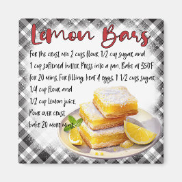 Imán Cute Farmhouse Homemade Lemon Bars Baking Recipe