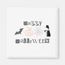 Cute Feliz Halloween Calabaza y Gato Otoño