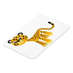 Imán Cute Feliz Personalizado Cheetah Flexible Magnet