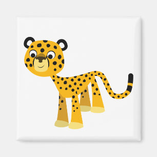Imán Cute Feliz Personalizado Cheetah Magnet