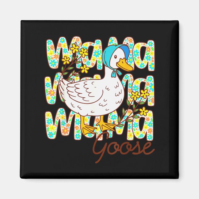 Imán Cute Floral Mama Goose Coquette Mother's Day Silly (Frente)