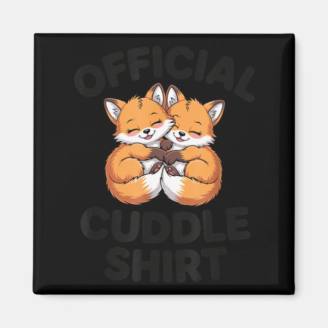 Imán Cute Fox Snuggle Couple This Is My Cuddle  (Frente)