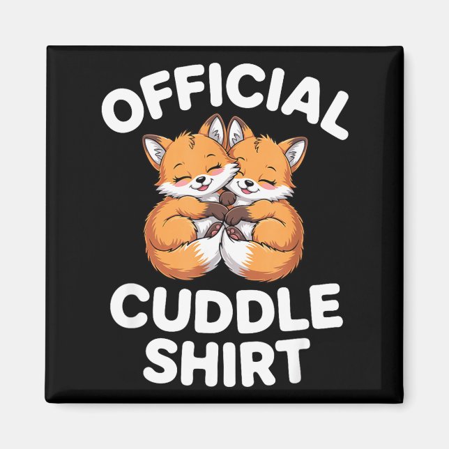 Imán Cute Fox Snuggle Couple This Is My Cuddle  (Frente)