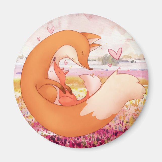 Imán Cute Foxes Magnet (Frente)
