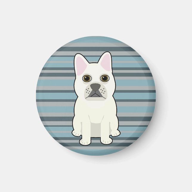 Imán Cute French Bulldog Blue Striped (Frente)