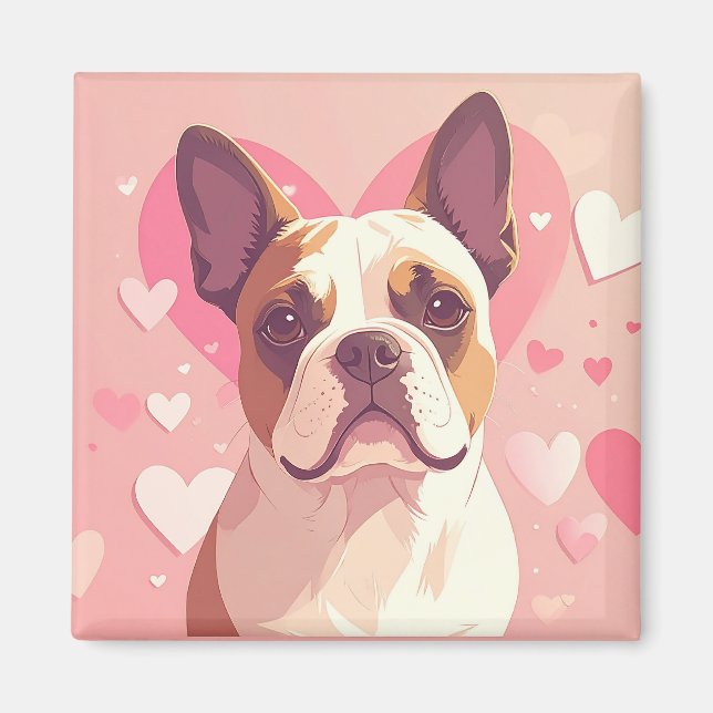 Imán Cute French Bulldog Love Magnet (Frente)