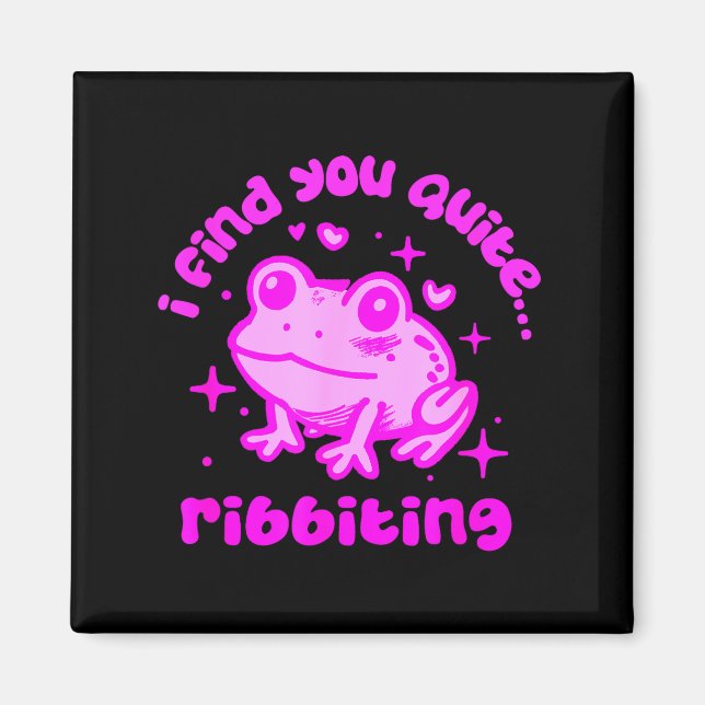 Imán Cute Frog Pun Ribbiting Frog Lovers Quote Design  (Frente)