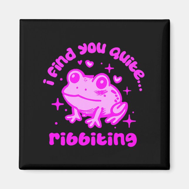 Imán Cute Frog Pun Ribbiting Frog Lovers Quote Design P (Frente)