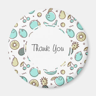 Imán Cute Fruit Pattern Summery Themed Gracias