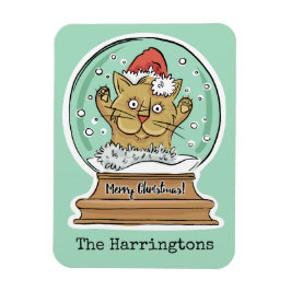 Imán Cute Funny Christmas Cat custom name magnet