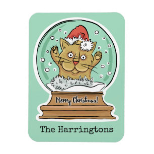 Imán Cute Funny Christmas Cat custom name magnet