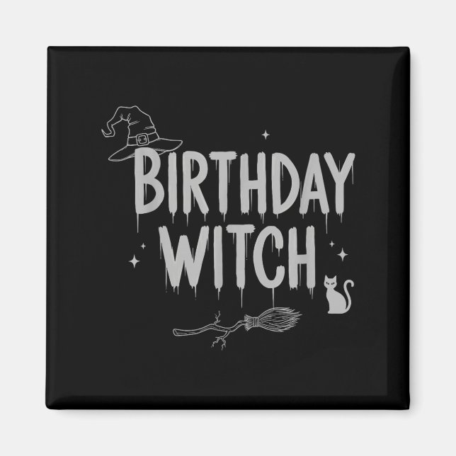 Imán Cute Funny Witch Witchy Birthday Witches Happy Wom (Frente)