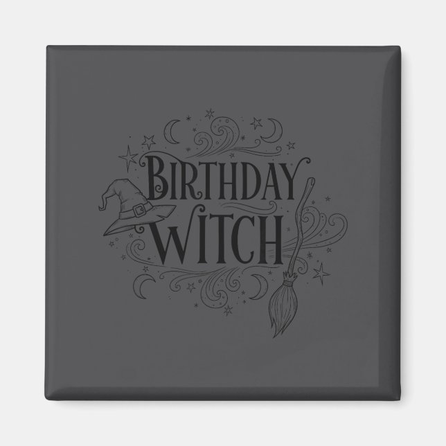 Imán Cute Funny Witch Witchy Birthday Witches Happy Wom (Frente)