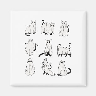 Imán Cute Gato Fantasma Gracioso Trajes De Halloween
