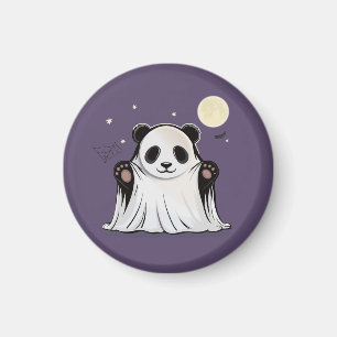 Imán Cute Ghost Panda Bajo la Luna