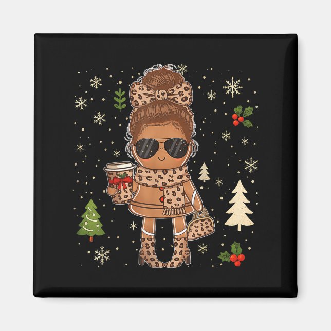 Imán Cute Gingerbread Christmas Snow Xmas For Men Women (Frente)
