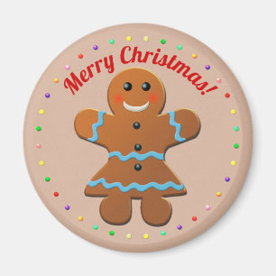 Imán Cute Gingerbread Woman
