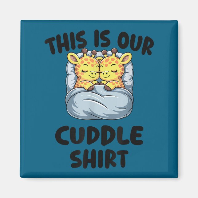 Imán Cute Giraffe Couple This Is Our Cuddle  (Frente)