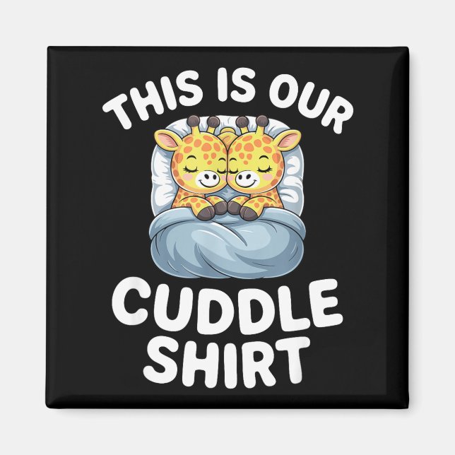 Imán Cute Giraffe Couple This Is Our Cuddle  (Frente)
