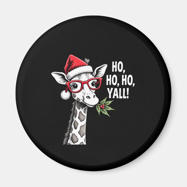 Imán Cute Giraffe With Santa Hat Merry Xmas Giraffe Lov (Frente)