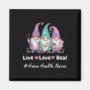 Imán Cute Gnome Amor Vivo Salud Hogar Enfermera Salud