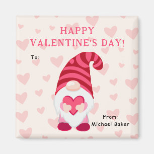 Imán Cute Gnome Holding Heart Classroom El día de San V