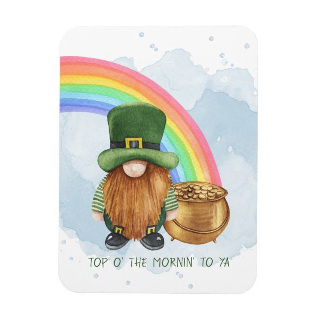Imán Cute Gnome Pot de la Personalizado de oro St Patri (Vertical)
