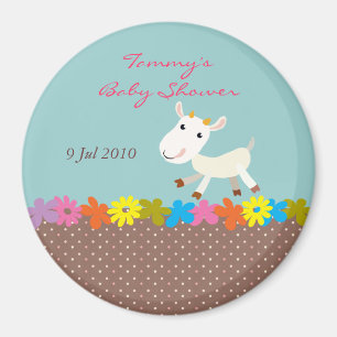 Imán Cute Goat Baby Shower Magnet - Personalizable