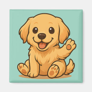 Imán Cute Golden Retriever Magnet Fridge Kitchen Decora