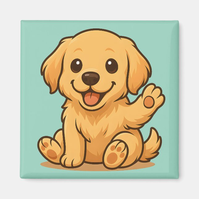 Imán Cute Golden Retriever Magnet Fridge Kitchen Decora (Frente)