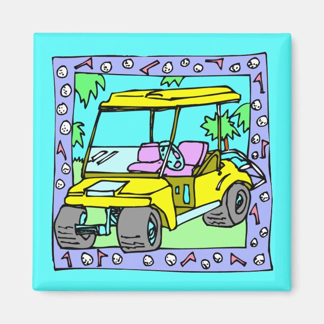 Imán Cute Golf Cart Art Magnet (Frente)