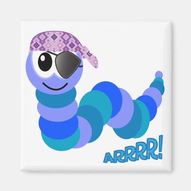 Imán Cute Goofkins pirata caterpillar (Frente)