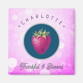 Imán Cute Gracias y bendita fresa agrega tu nombre