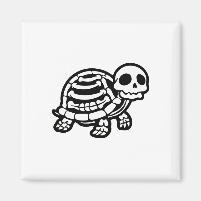 Imán Cute Halloween Turtle Skeleton Tortoise Fossiers A (Frente)