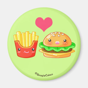 Imán Cute Hamburger & Fries Magnet