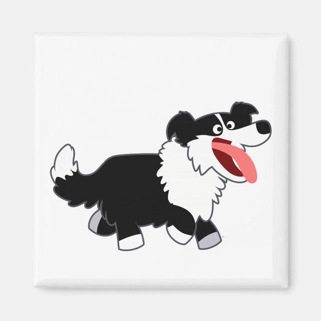 Imán Cute Happy Personalizado Border Collie Magnet (Frente)