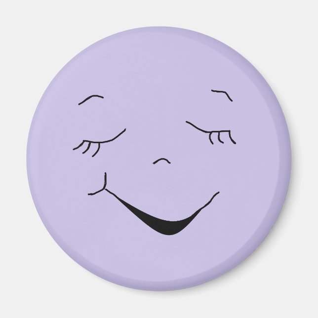 Imán Cute Happy Purple Silly Face Magnet (Frente)