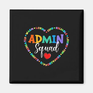 Imán Cute Heart Admin Squad divertido primer día de esc