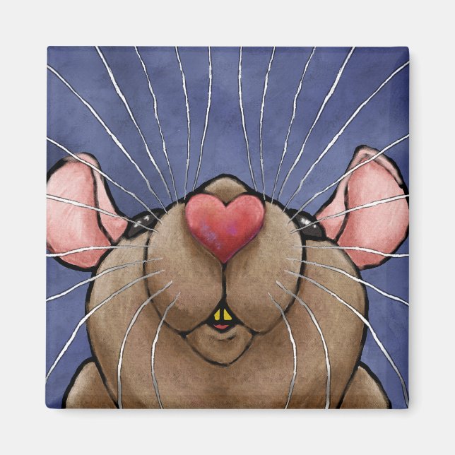Imán Cute Heart Rat Magnet (Frente)