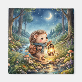 Imán Cute Hedgehog With Lantern Fridge