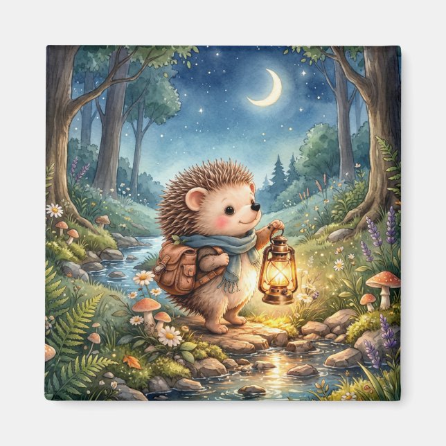 Imán Cute Hedgehog With Lantern Fridge (Frente)