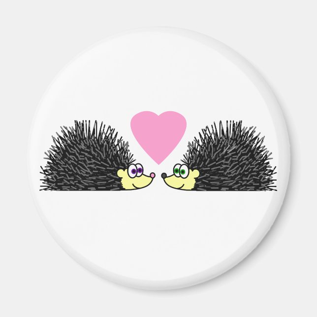 Imán Cute Hedgeogs In Love (Frente)