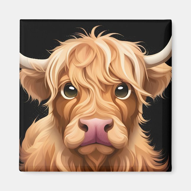 Imán Cute Highland Cow (Frente)